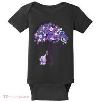Keep Memories Alive Purple Elephant AlzheimerS Awareness Baby Bodysuit thumb 0