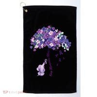 Keep Memories Alive Purple Elephant AlzheimerS Awareness Golf Towel thumb 0