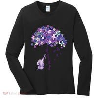 Keep Memories Alive Purple Elephant AlzheimerS Awareness Women's Long Sleeve Shirt thumb 0