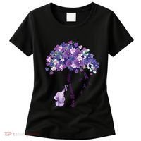 Keep Memories Alive Purple Elephant AlzheimerS Awareness Women's T-Shirt thumb 0