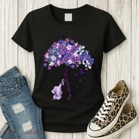 Keep Memories Alive Purple Elephant AlzheimerS Awareness Women's T-Shirt thumb 3