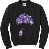 Keep Memories Alive Purple Elephant AlzheimerS Awareness Kids Sweatshirt thumb 0