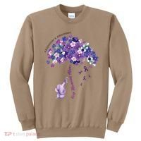 Keep Memories Alive Purple Elephant AlzheimerS Awareness Sweatshirt thumb 0