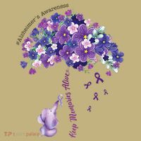 Keep Memories Alive Purple Elephant AlzheimerS Awareness Polo thumb 2