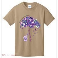 Keep Memories Alive Purple Elephant AlzheimerS Awareness Kids T-Shirt thumb 0