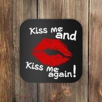 Kiss Me And Kiss Me Again Lips Cute Gift Coaster thumb 0