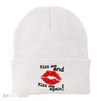 Kiss Me And Kiss Me Again Lips Cute Gift Beanie thumb 0