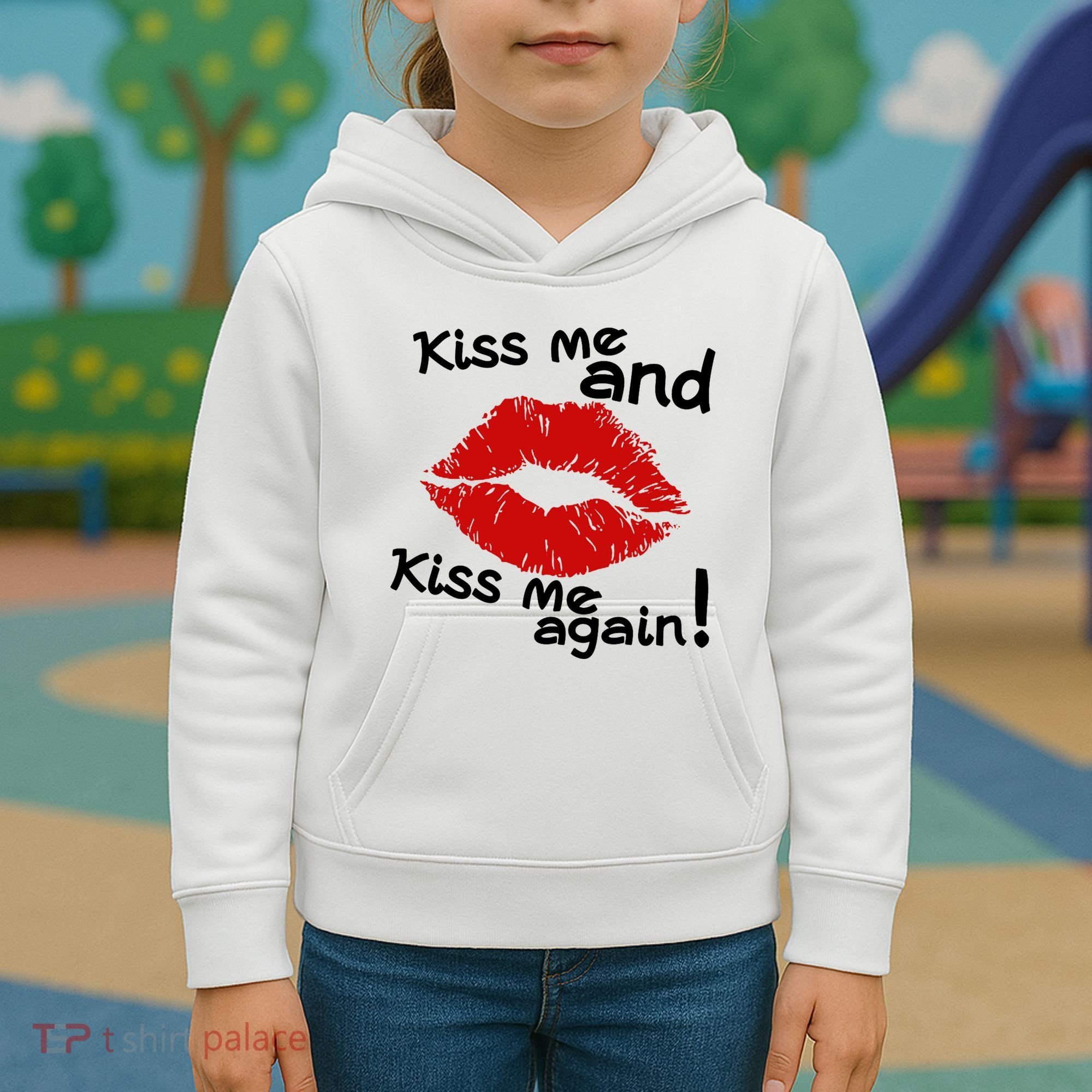 Kiss Me And Kiss Me Again Lips Cute Gift Kids Hoodie