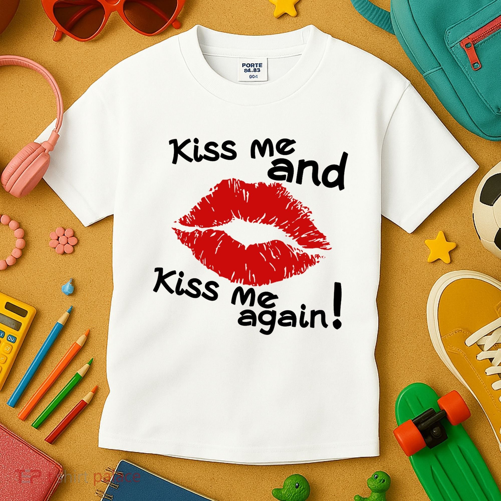 Kiss Me And Kiss Me Again Lips Cute Gift Kids T-Shirt