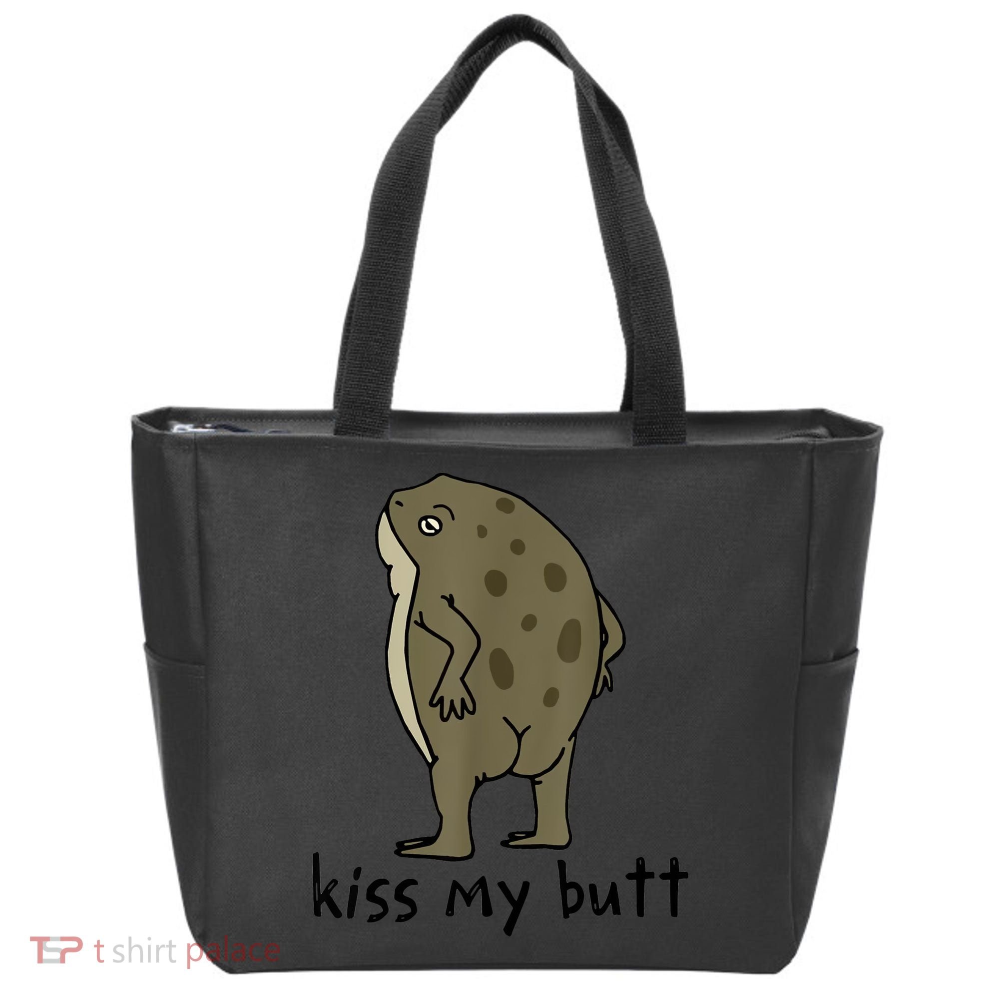 Kiss My Butt Funny Frog Tote Bag