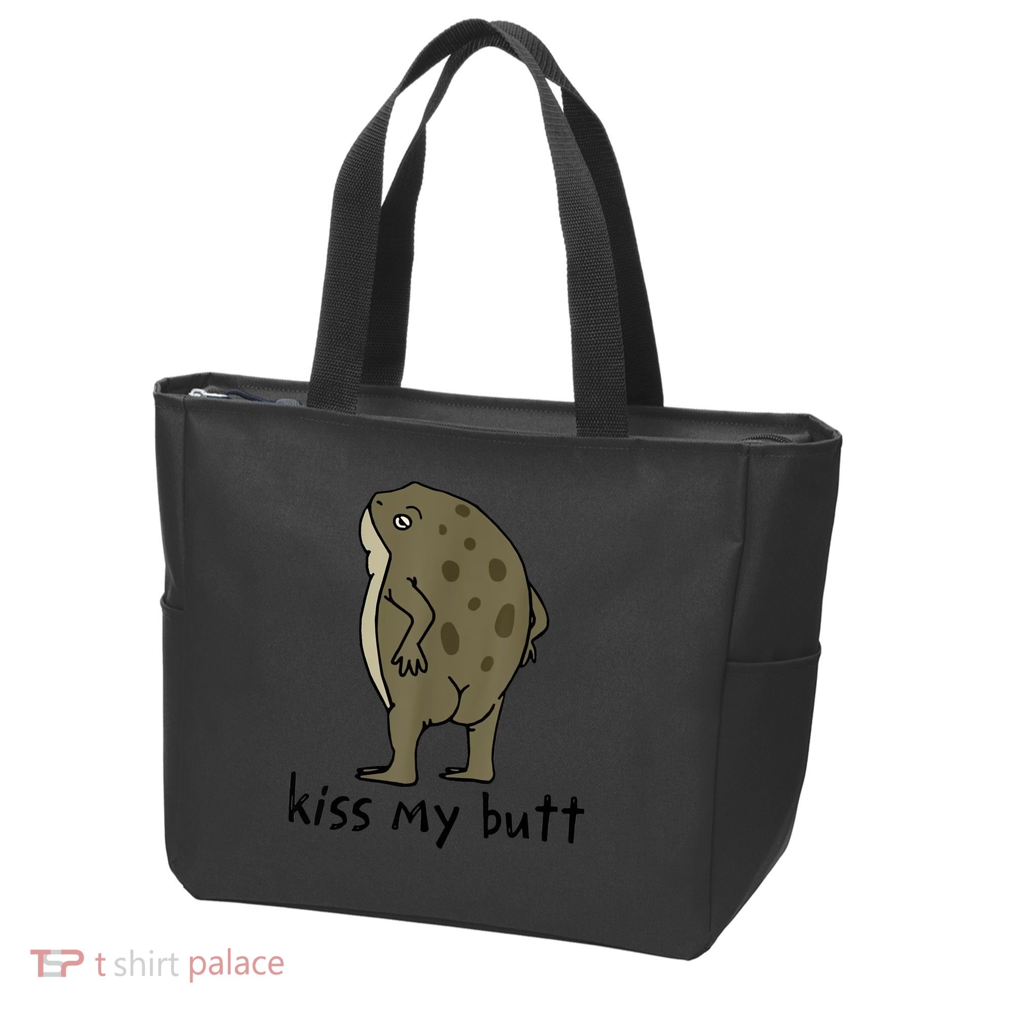 Kiss My Butt Funny Frog Tote Bag