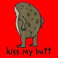 Kiss My Butt Funny Frog Santa Hat thumb 1