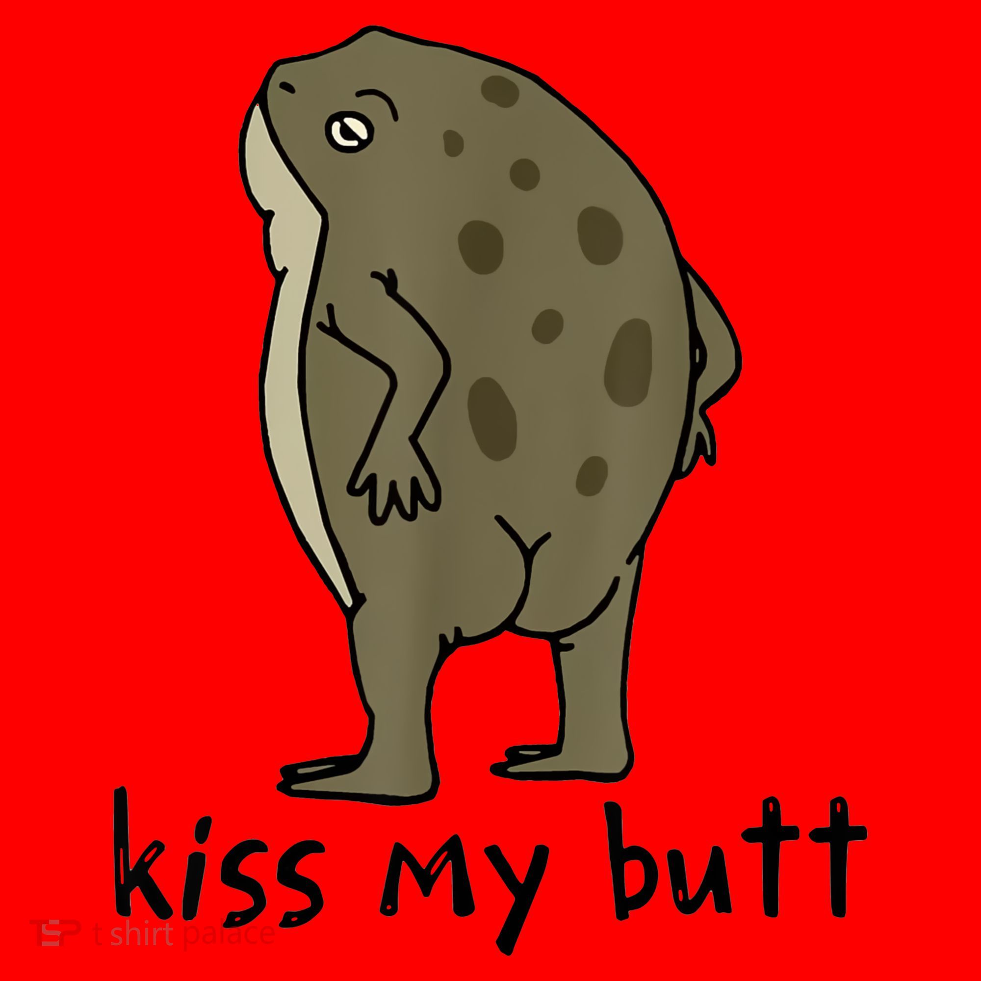 Kiss My Butt Funny Frog Santa Hat