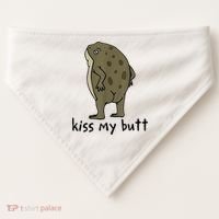Kiss My Butt Funny Frog USA-Made Doggie Bandana thumb 0