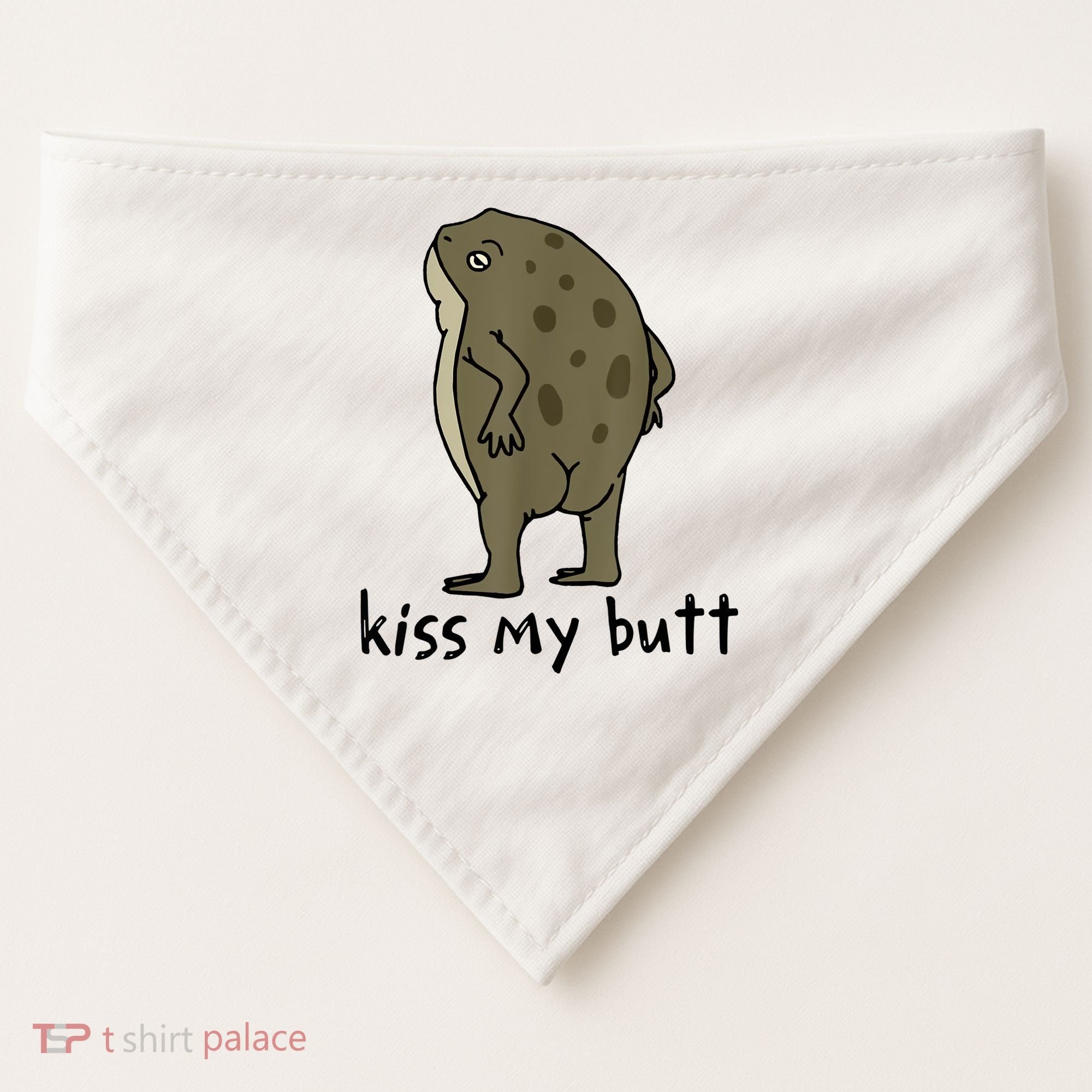 Kiss My Butt Funny Frog USA-Made Doggie Bandana