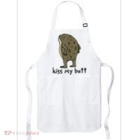 Kiss My Butt Funny Frog Apron thumb 0