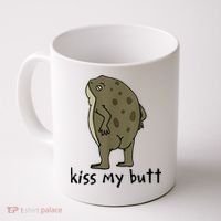 Kiss My Butt Funny Frog Coffee Mug thumb 0