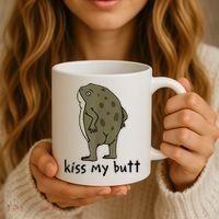 Kiss My Butt Funny Frog Coffee Mug thumb 3