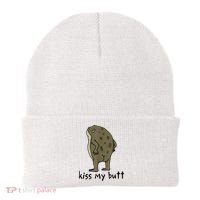 Kiss My Butt Funny Frog Beanie thumb 0