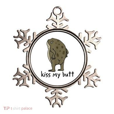 Kiss My Butt Funny Frog Ornament
