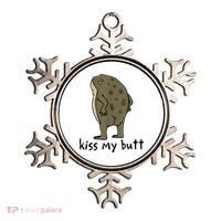 Kiss My Butt Funny Frog Ornament thumb 0