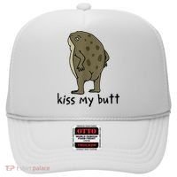 Kiss My Butt Funny Frog Hat thumb 0
