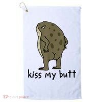 Kiss My Butt Funny Frog Golf Towel thumb 0