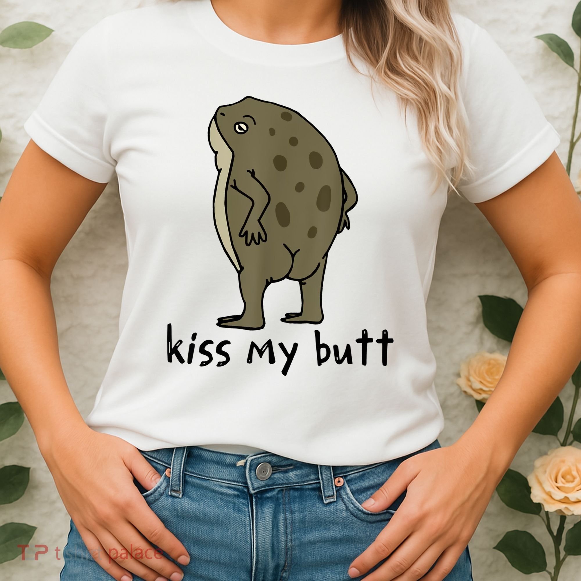 Kiss My Butt Funny Frog Women's T-Shirt