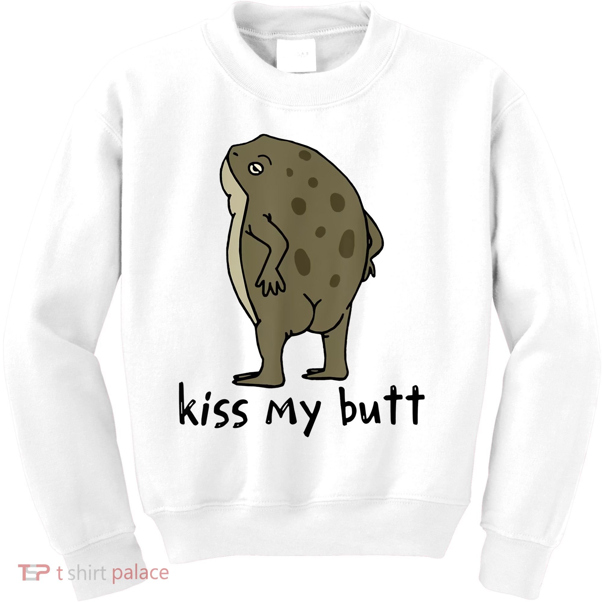 Kiss My Butt Funny Frog Kids Sweatshirt