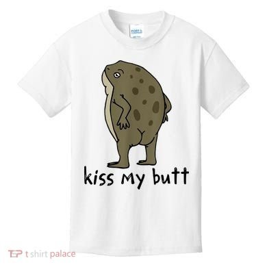 Kiss My Butt Funny Frog Kids T-Shirt