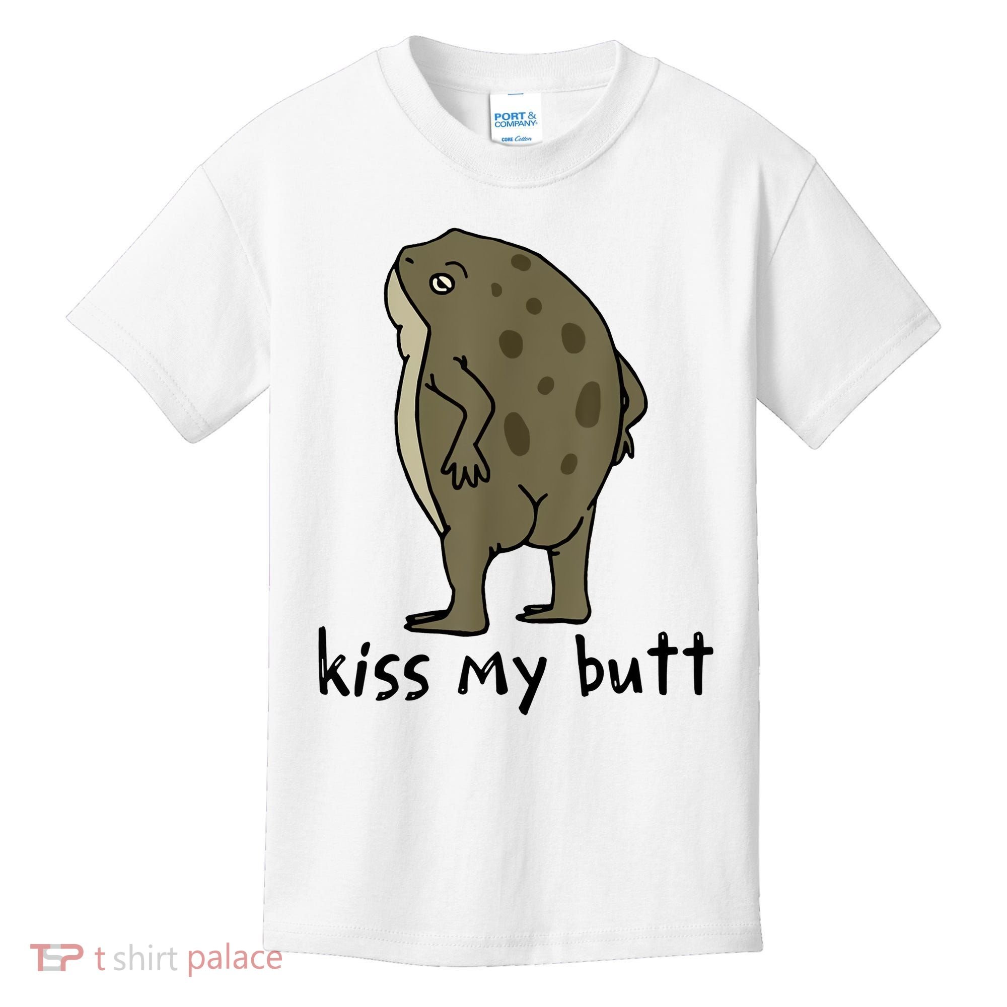 Kiss My Butt Funny Frog Kids T-Shirt
