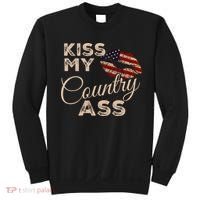 Kiss My Country Ass Patriotic Grunge Flag Lips Sweatshirt thumb 0