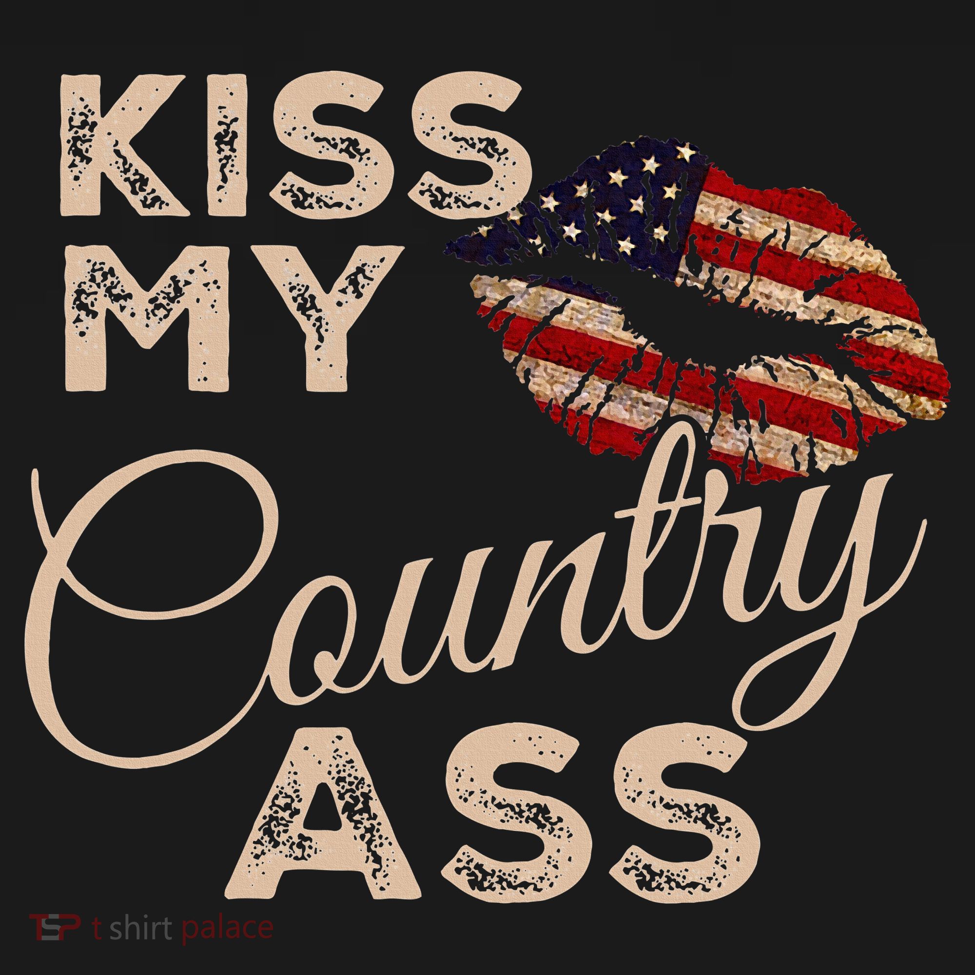 Kiss My Country Ass Patriotic Grunge Flag Lips Women's Hoodie