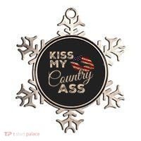 Kiss My Country Ass Patriotic Grunge Flag Lips Ornament thumb 0