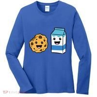 Kawaii Milk Chocolate Chip Cookie Women's Long Sleeve Shirt thumb 0
