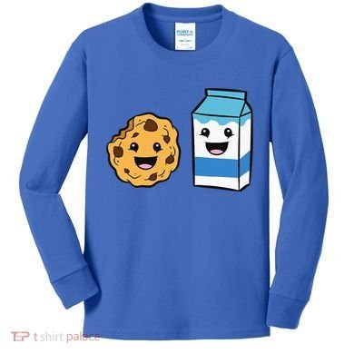 Kawaii Milk Chocolate Chip Cookie Kids Long Sleeve Shirt