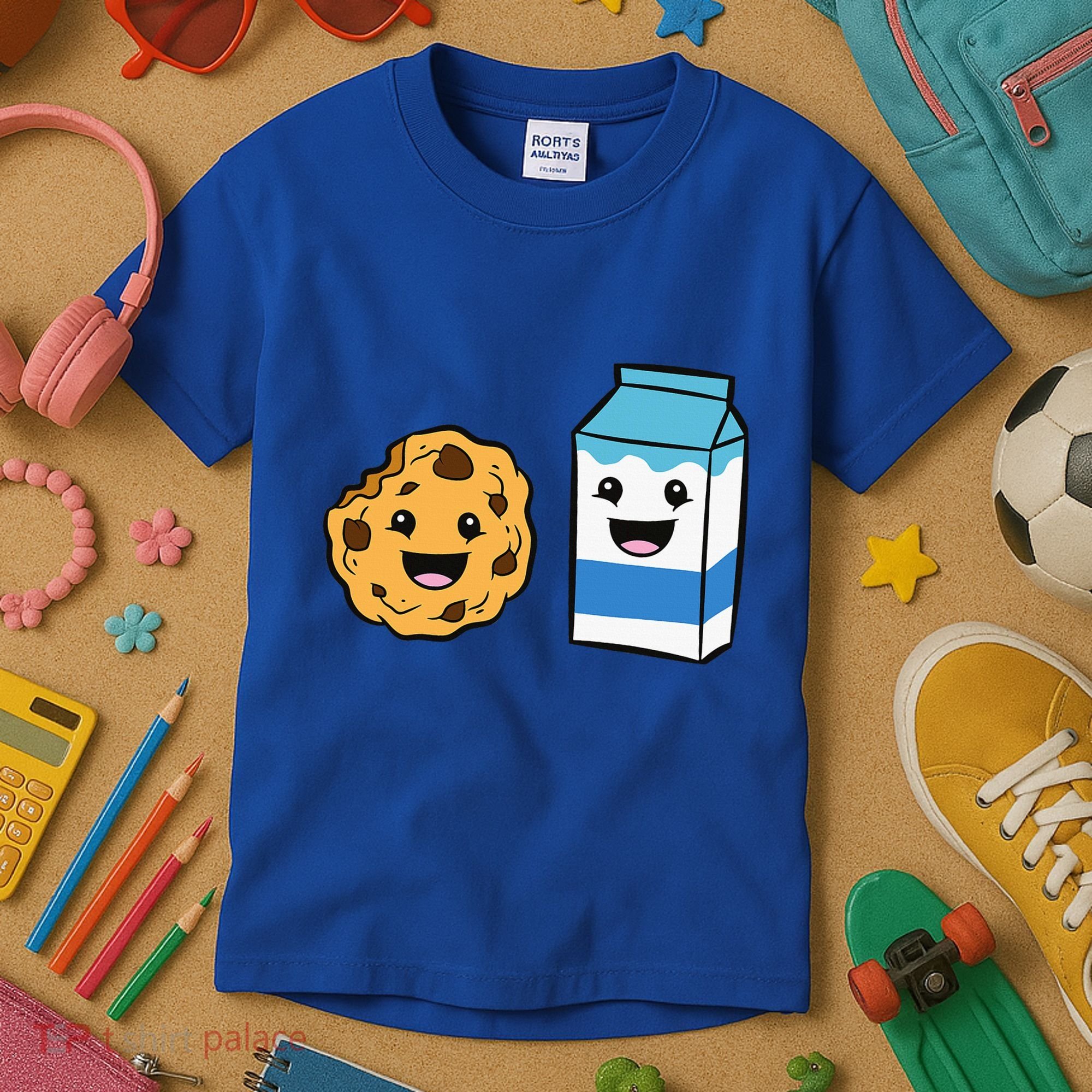 Kawaii Milk Chocolate Chip Cookie Kids T-Shirt