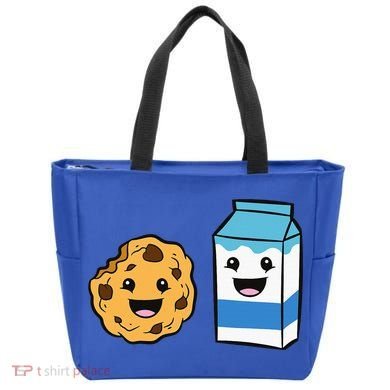 Kawaii Milk Chocolate Chip Cookie Tote Bag