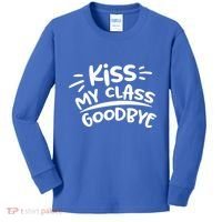 Kiss My Class Goodbye Funny Graduation Kids Long Sleeve Shirt thumb 0