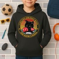 Krav Maga Cat Martial Arts Israel Defense Forces Kids Hoodie thumb 2