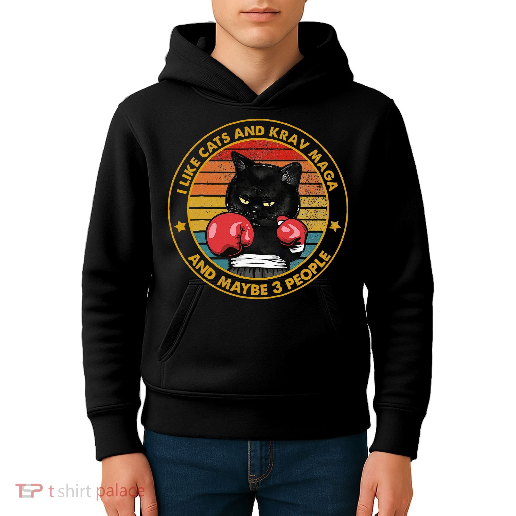 Krav Maga Cat Martial Arts Israel Defense Forces Kids Hoodie