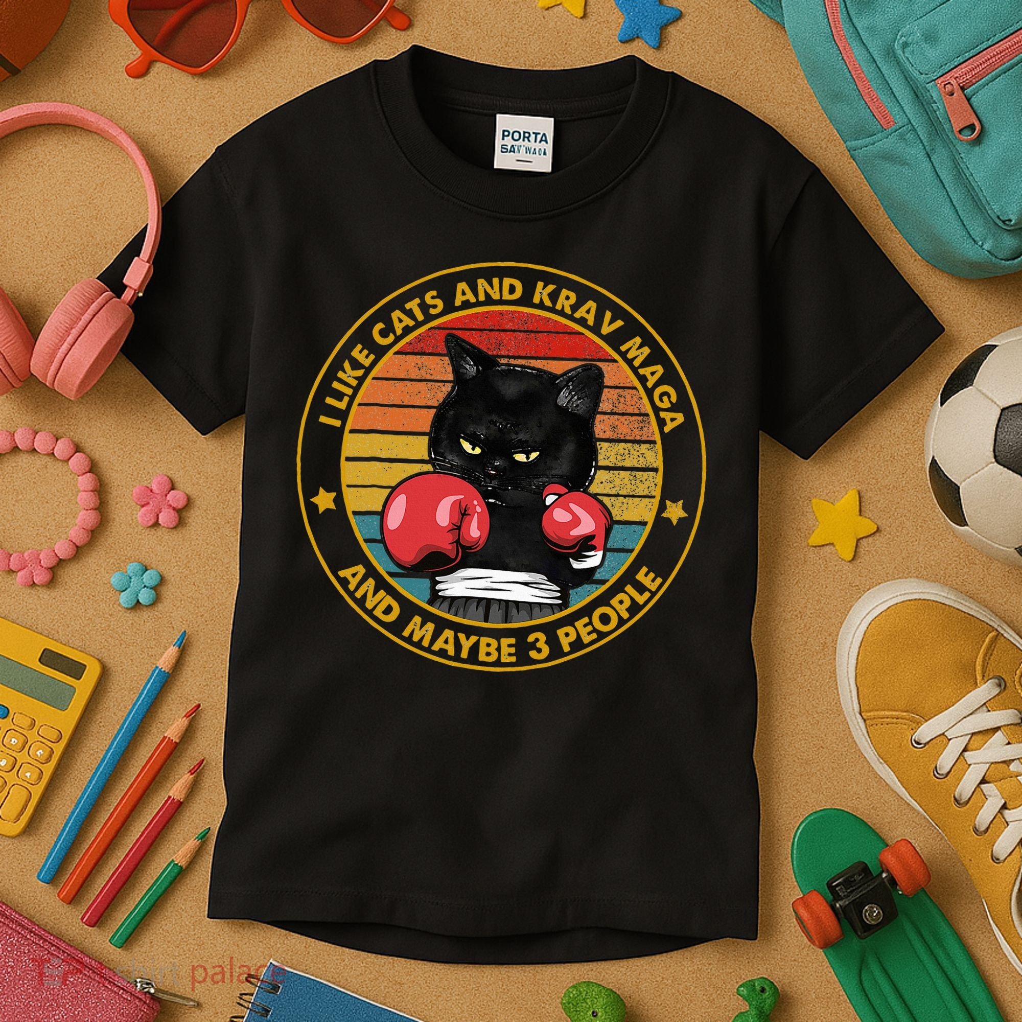Krav Maga Cat Martial Arts Israel Defense Forces Kids T-Shirt