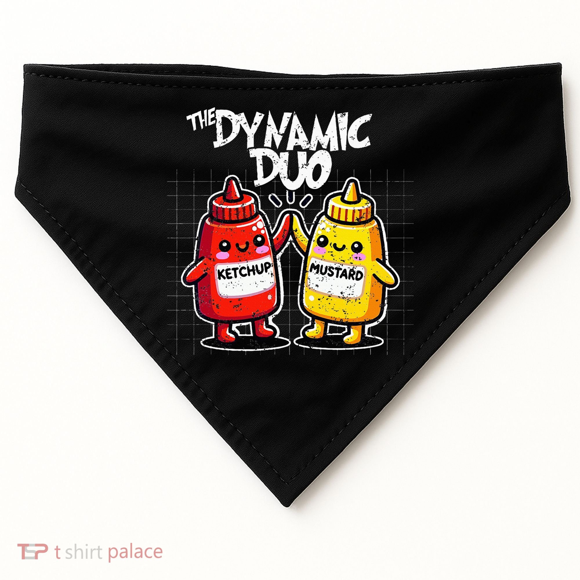 K.E.T..C.H.Up.. Mustard Dynamic Duo Best Friends USA-Made Doggie Bandana