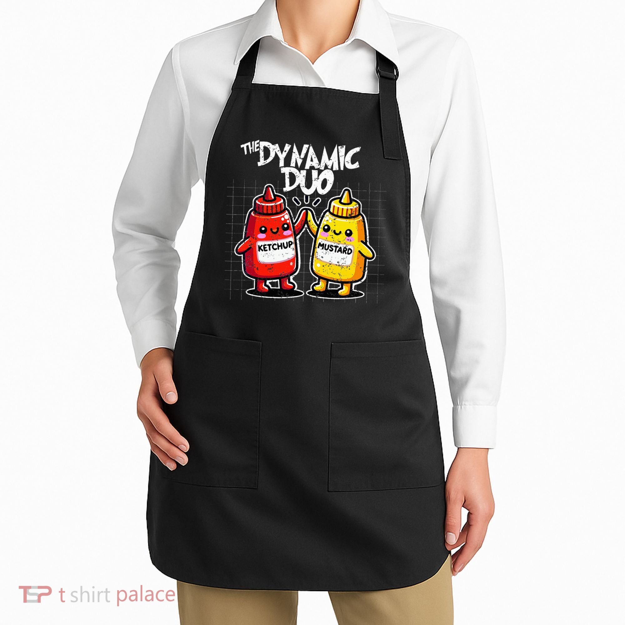 K.E.T..C.H.Up.. Mustard Dynamic Duo Best Friends Apron