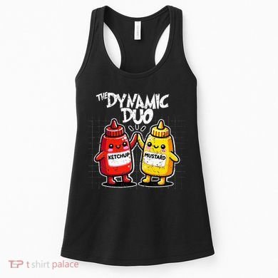 K.E.T..C.H.Up.. Mustard Dynamic Duo Best Friends Women's Tank Top