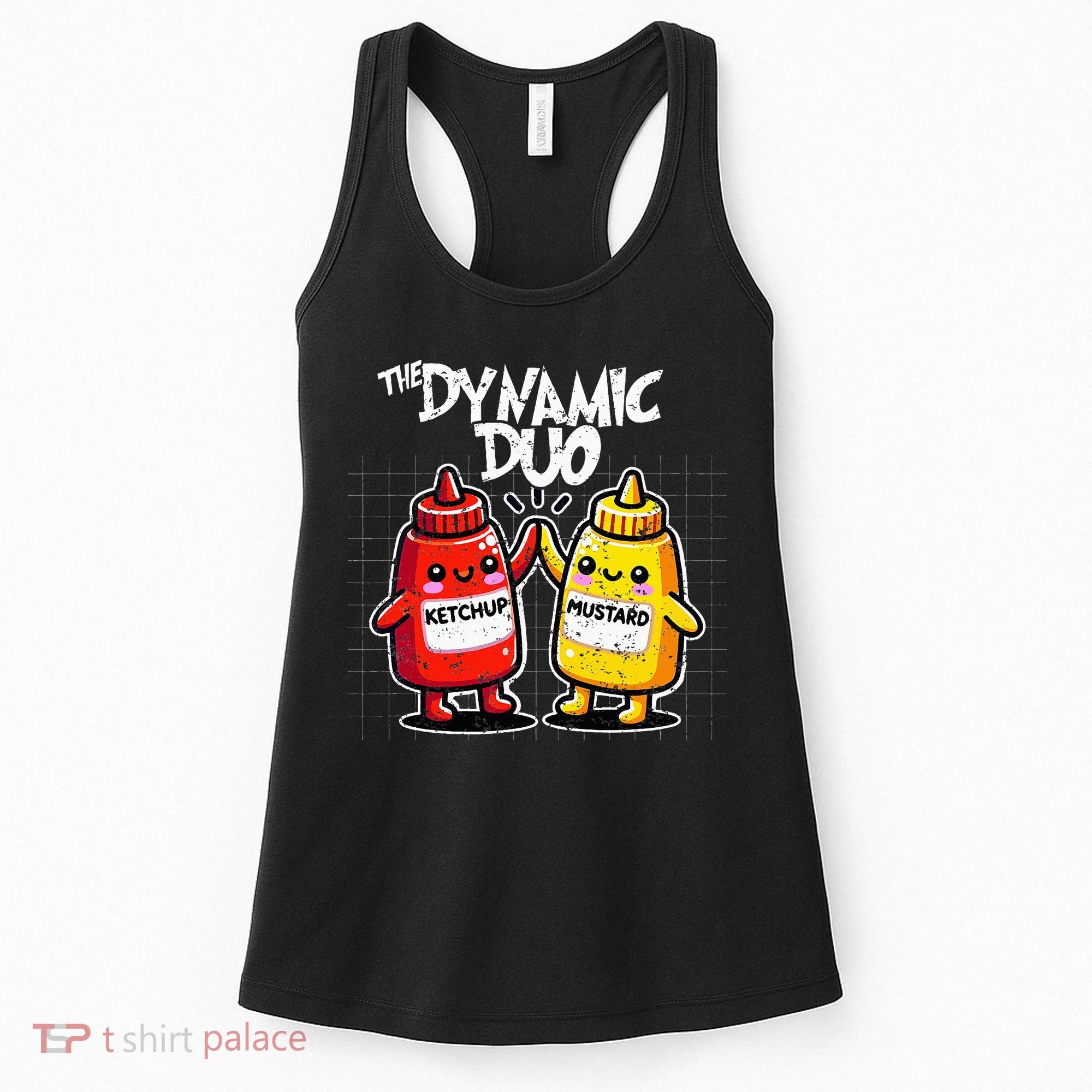 K.E.T..C.H.Up.. Mustard Dynamic Duo Best Friends Women's Tank Top