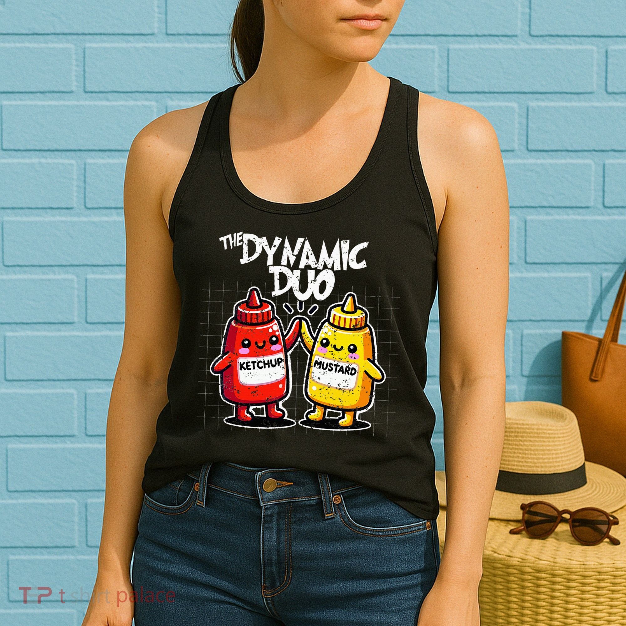 K.E.T..C.H.Up.. Mustard Dynamic Duo Best Friends Women's Tank Top