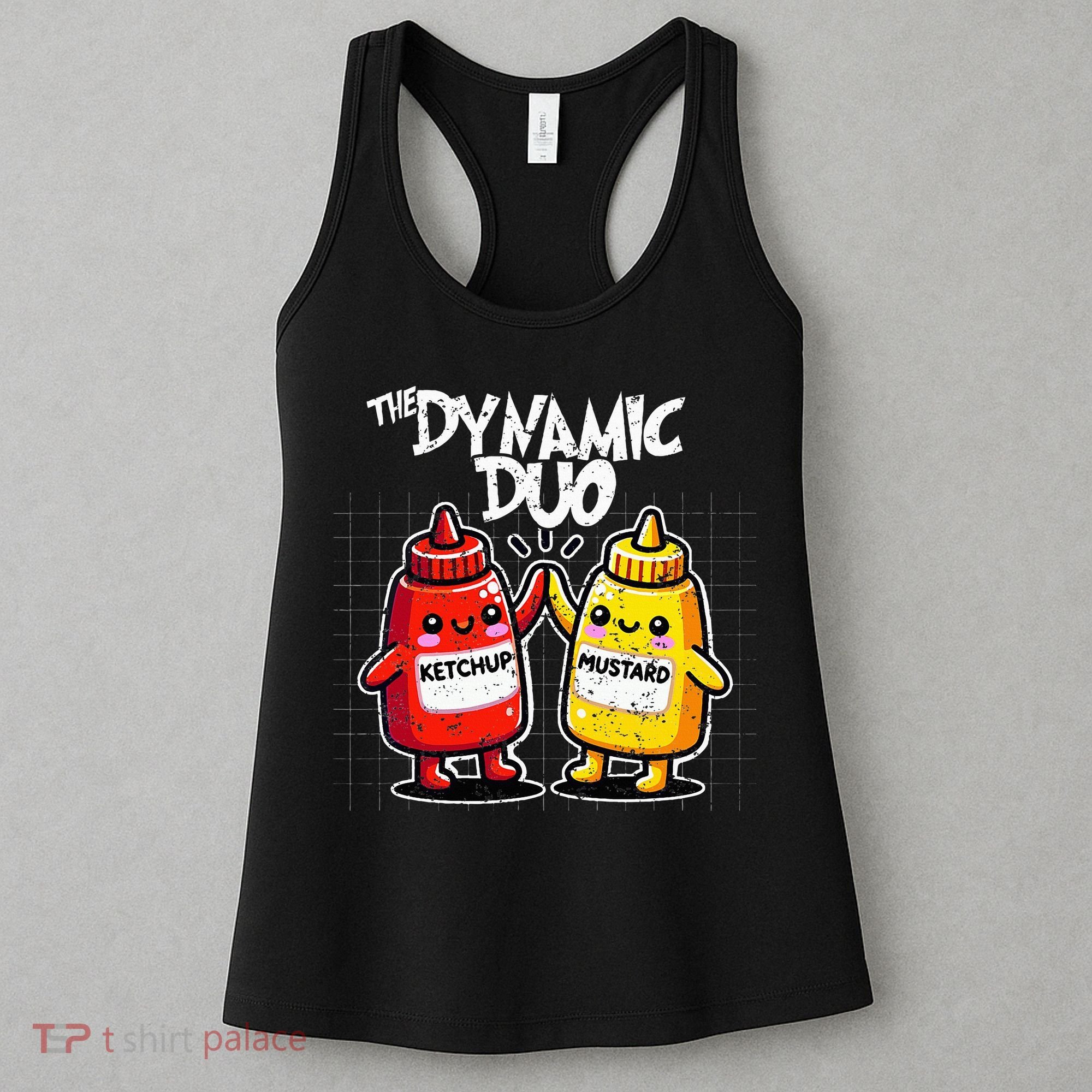 K.E.T..C.H.Up.. Mustard Dynamic Duo Best Friends Women's Tank Top