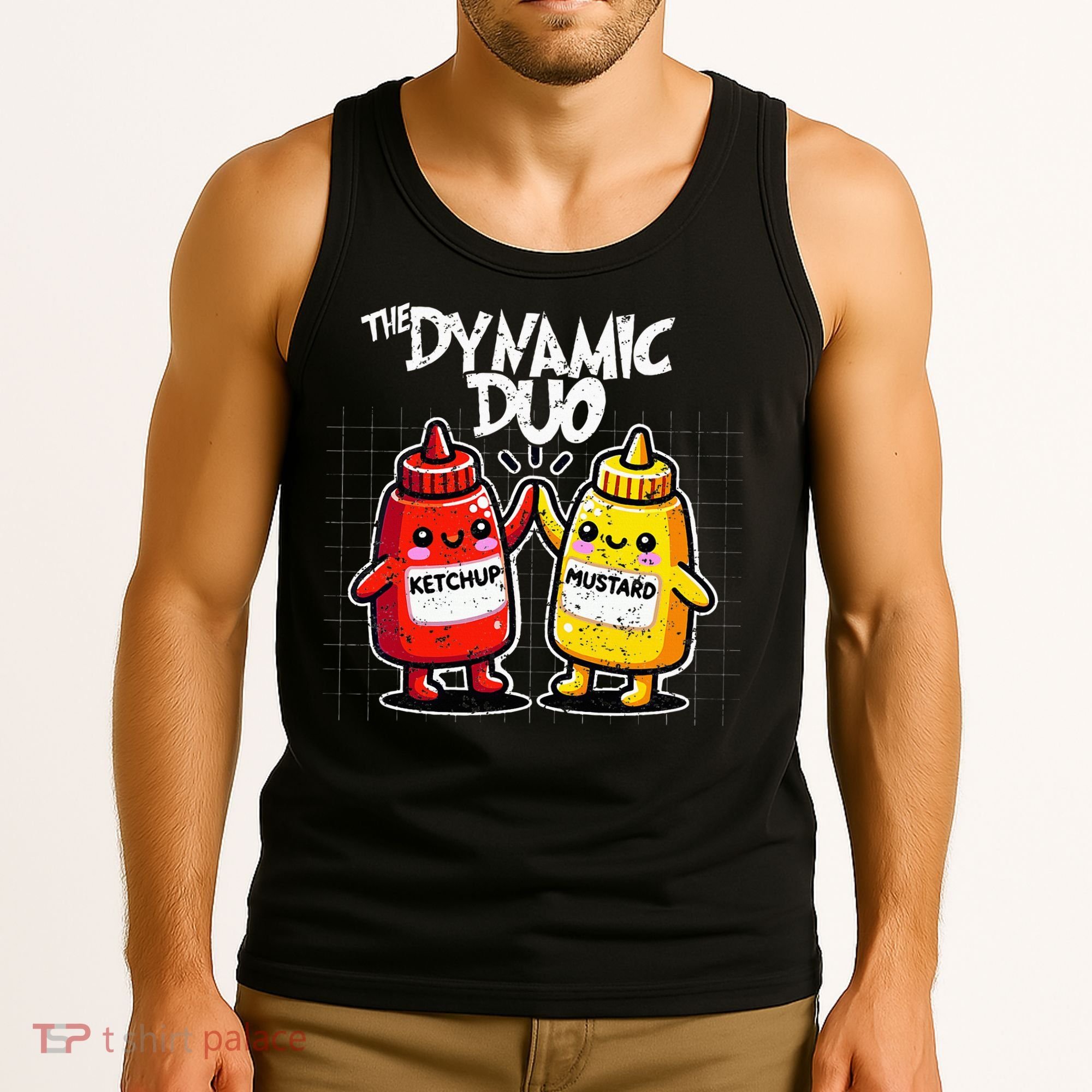 K.E.T..C.H.Up.. Mustard Dynamic Duo Best Friends Tank Top