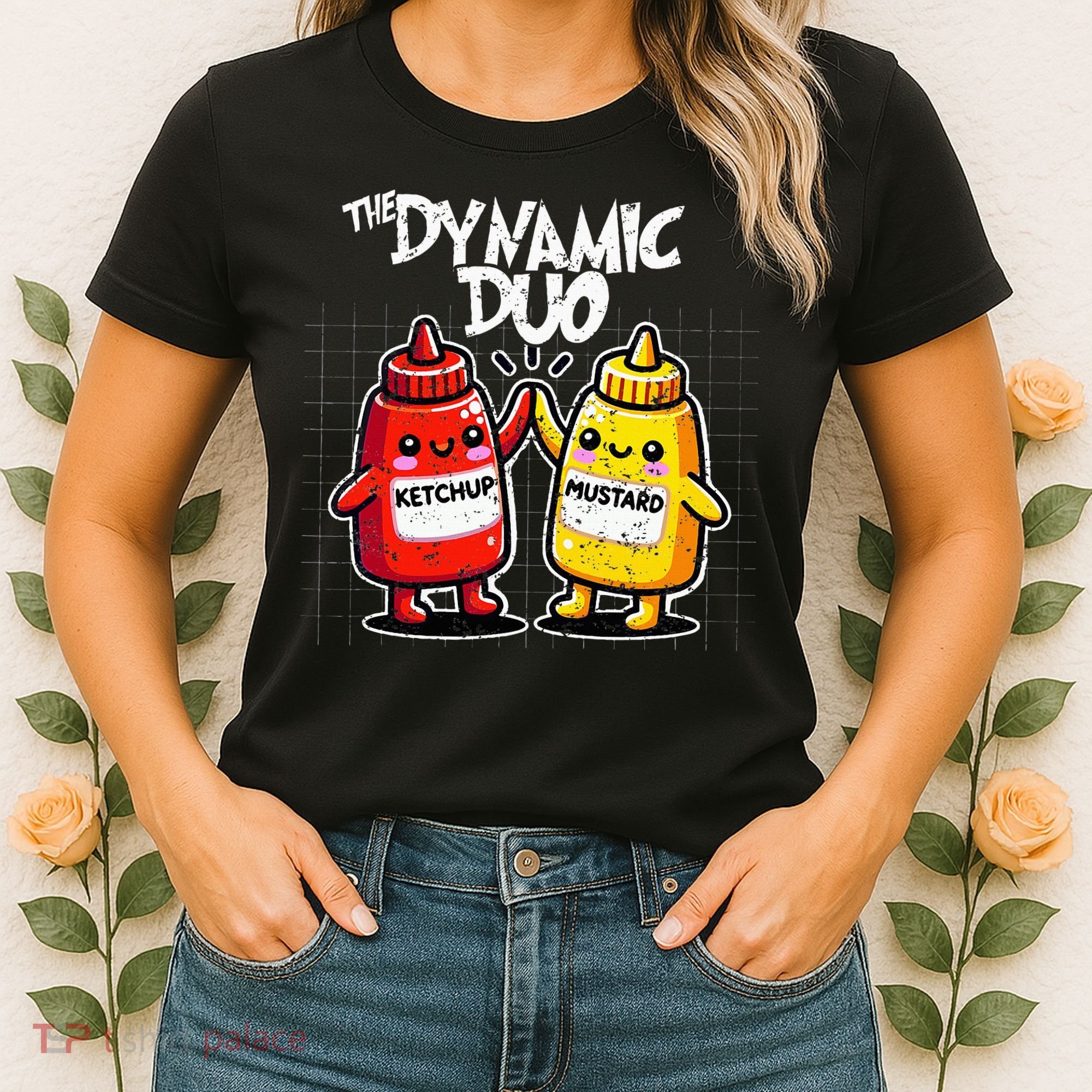 K.E.T..C.H.Up.. Mustard Dynamic Duo Best Friends Women's T-Shirt